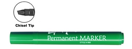LiquiMark 91204 Permanent Markers Green - Chisel Tip